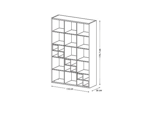 Biblioteca Amsterdam Blanco 116X177X36