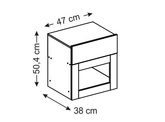 Mesa de Noche Broadway Natural, Off White