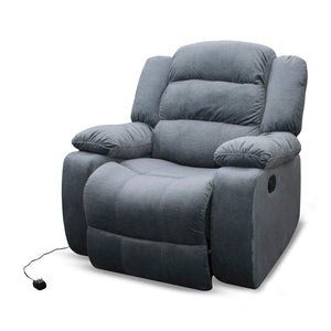 Sillón Reclinable Masajeador Nico Velvet Suprema Gris