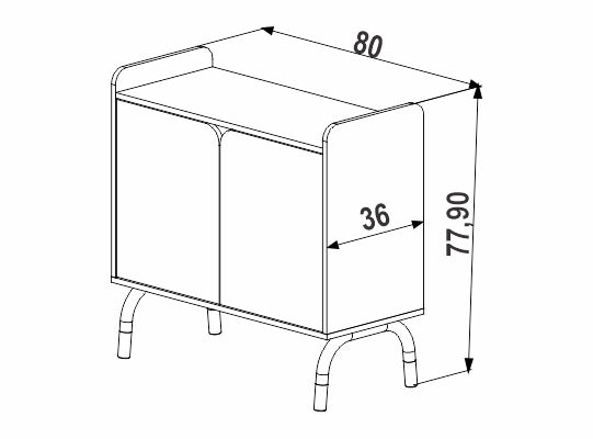 Biblioteca Baja Bilbao 80X78X36 Negro