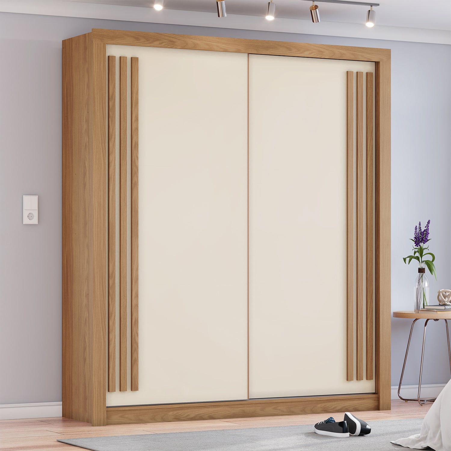 Closet Patric 180X200X52 Flex Off White, Verde