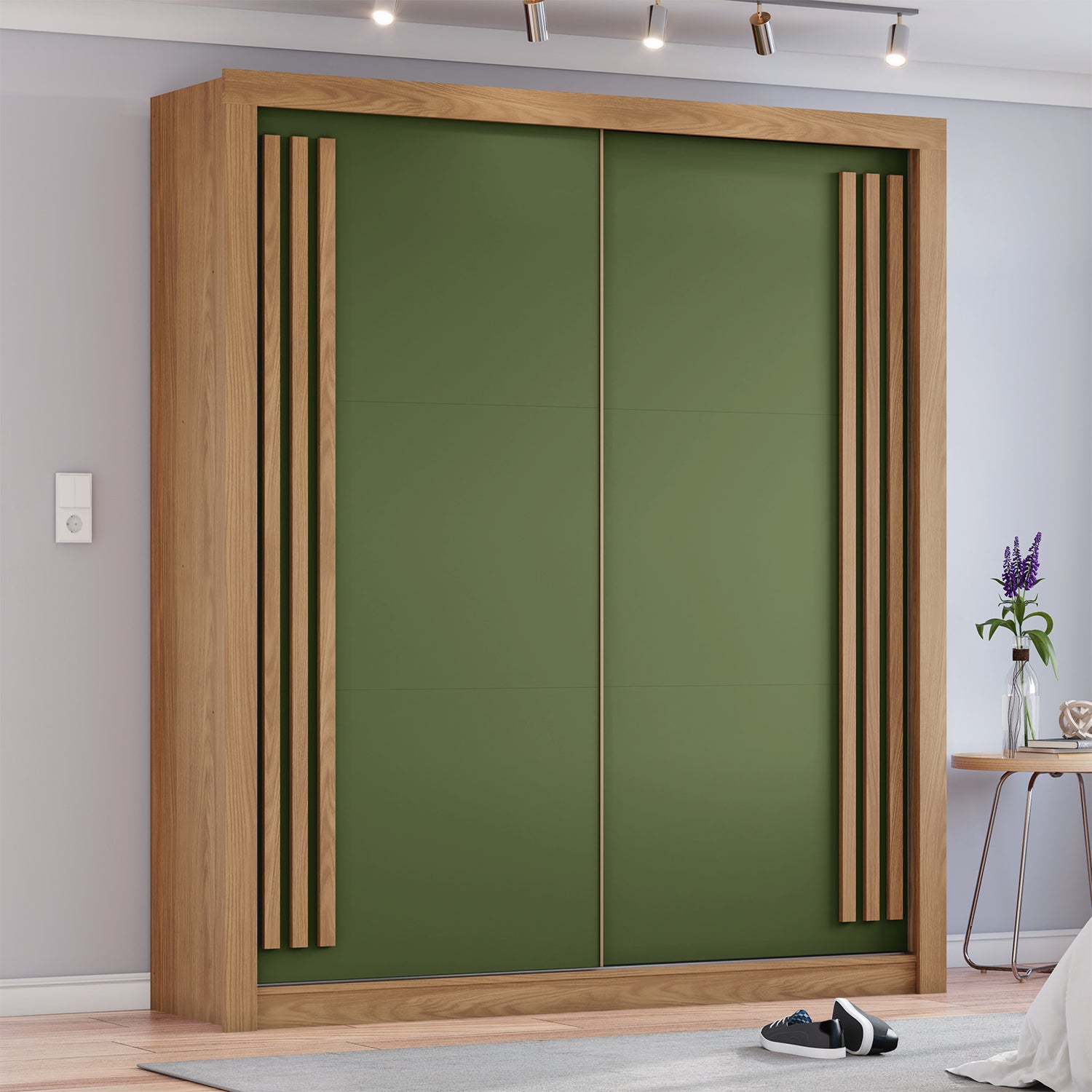 Closet Patric 180X200X52 Flex Off White, Verde