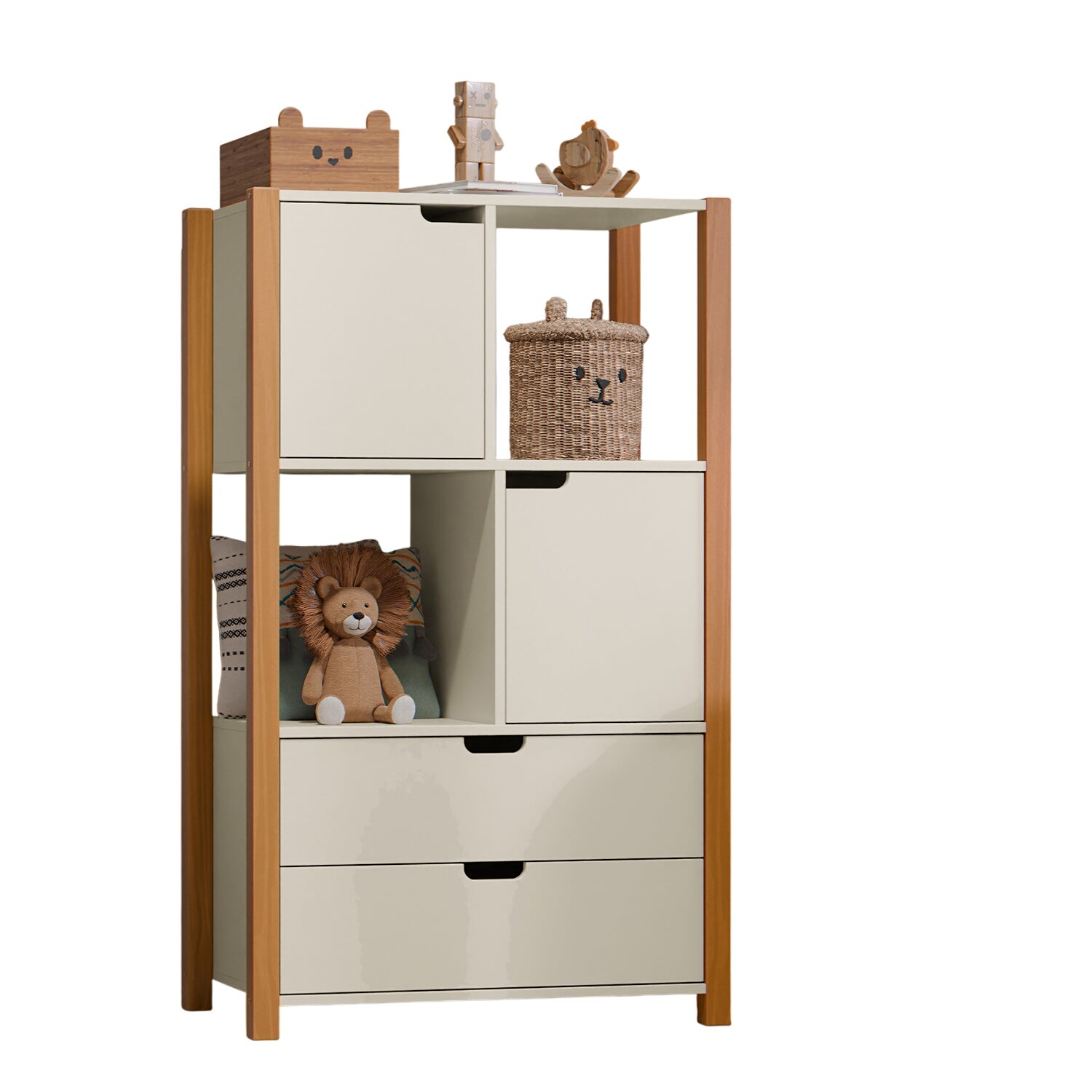 Biblioteca Amalia Off White, Natural 75X125X43