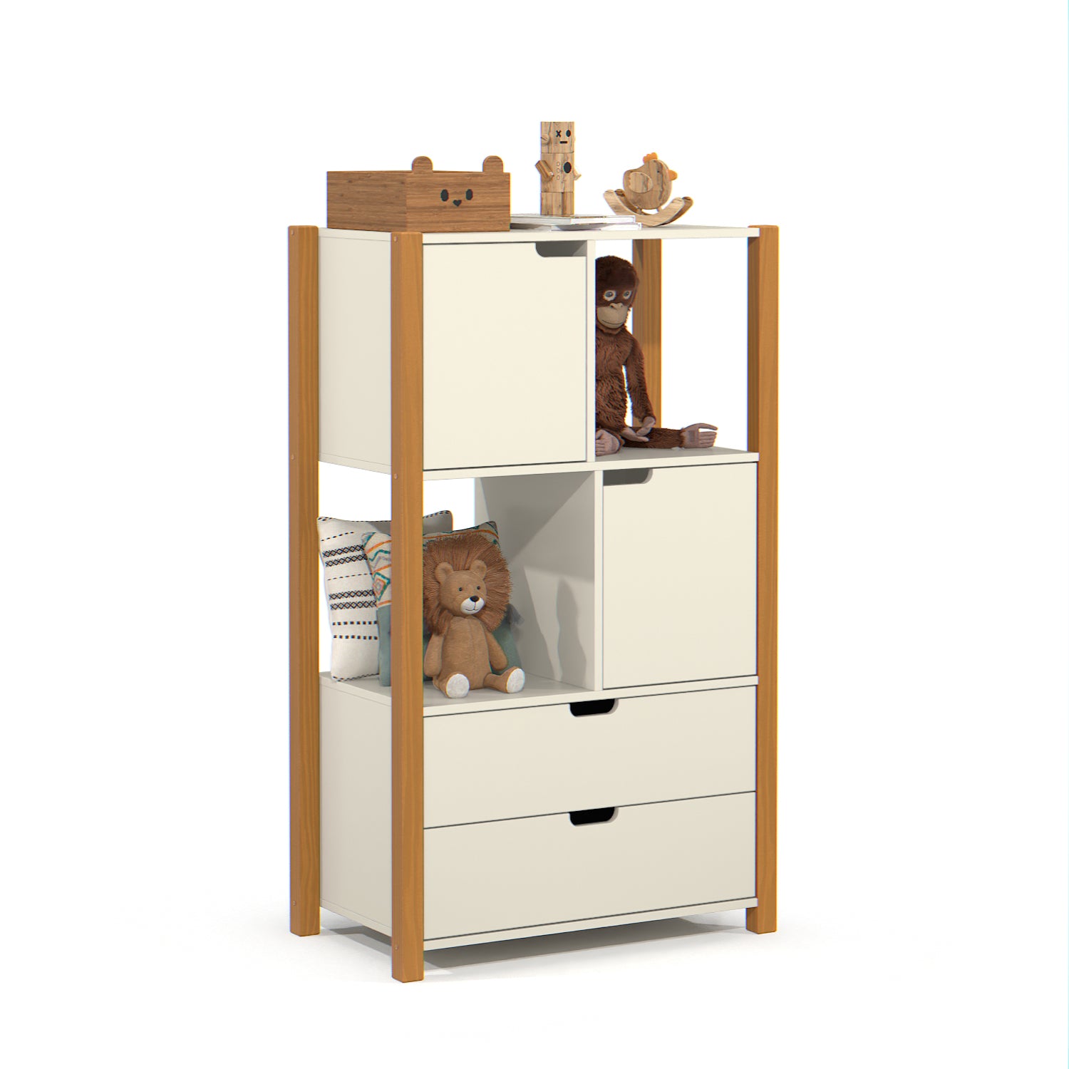 Biblioteca Amalia Off White, Natural 75X125X43