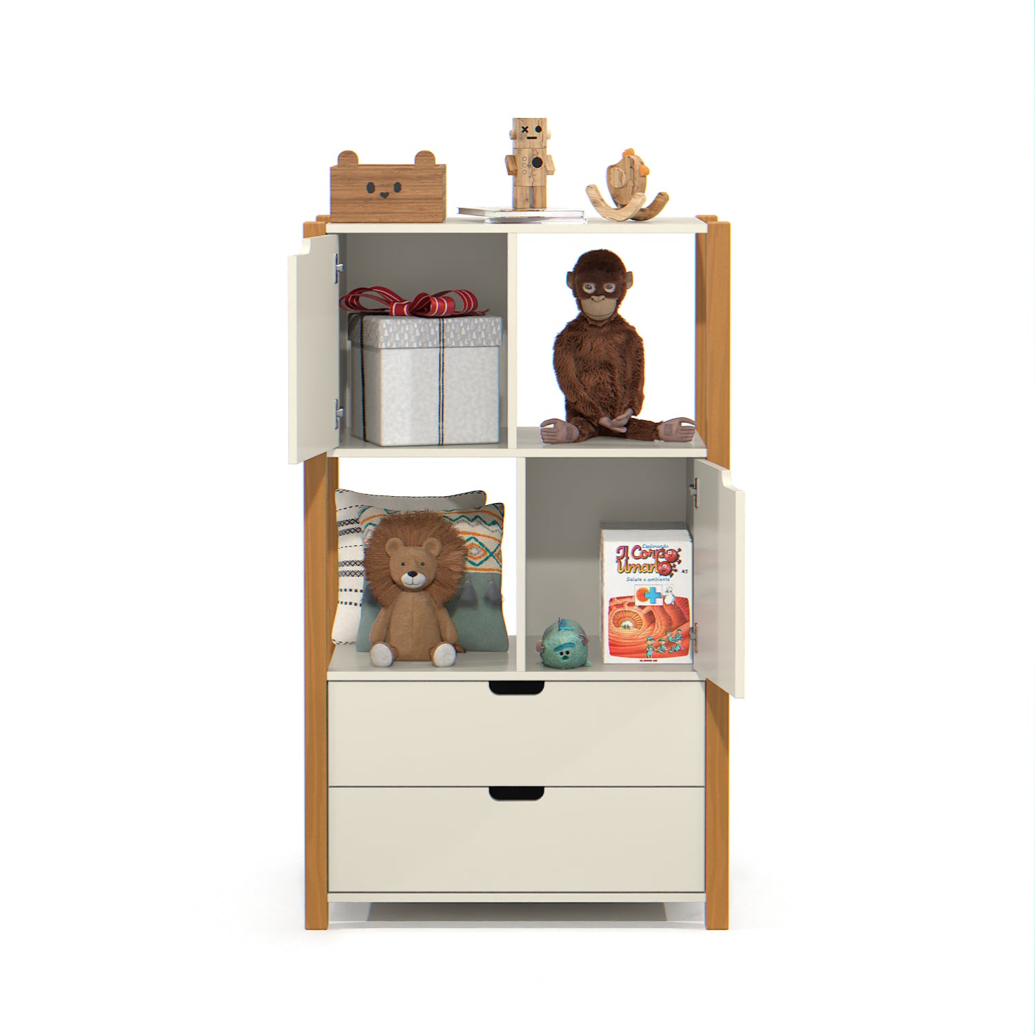 Biblioteca Amalia Off White, Natural 75X125X43