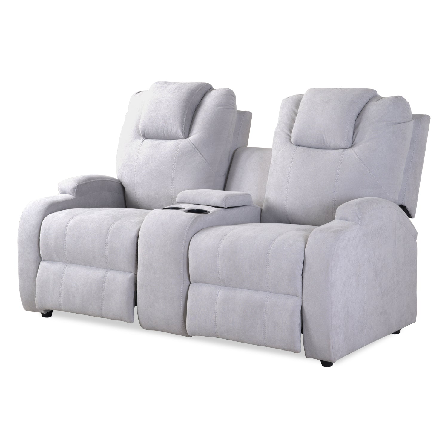 Sofá Reclinable 2 Puestos Matti Microfibra Kazan Gris