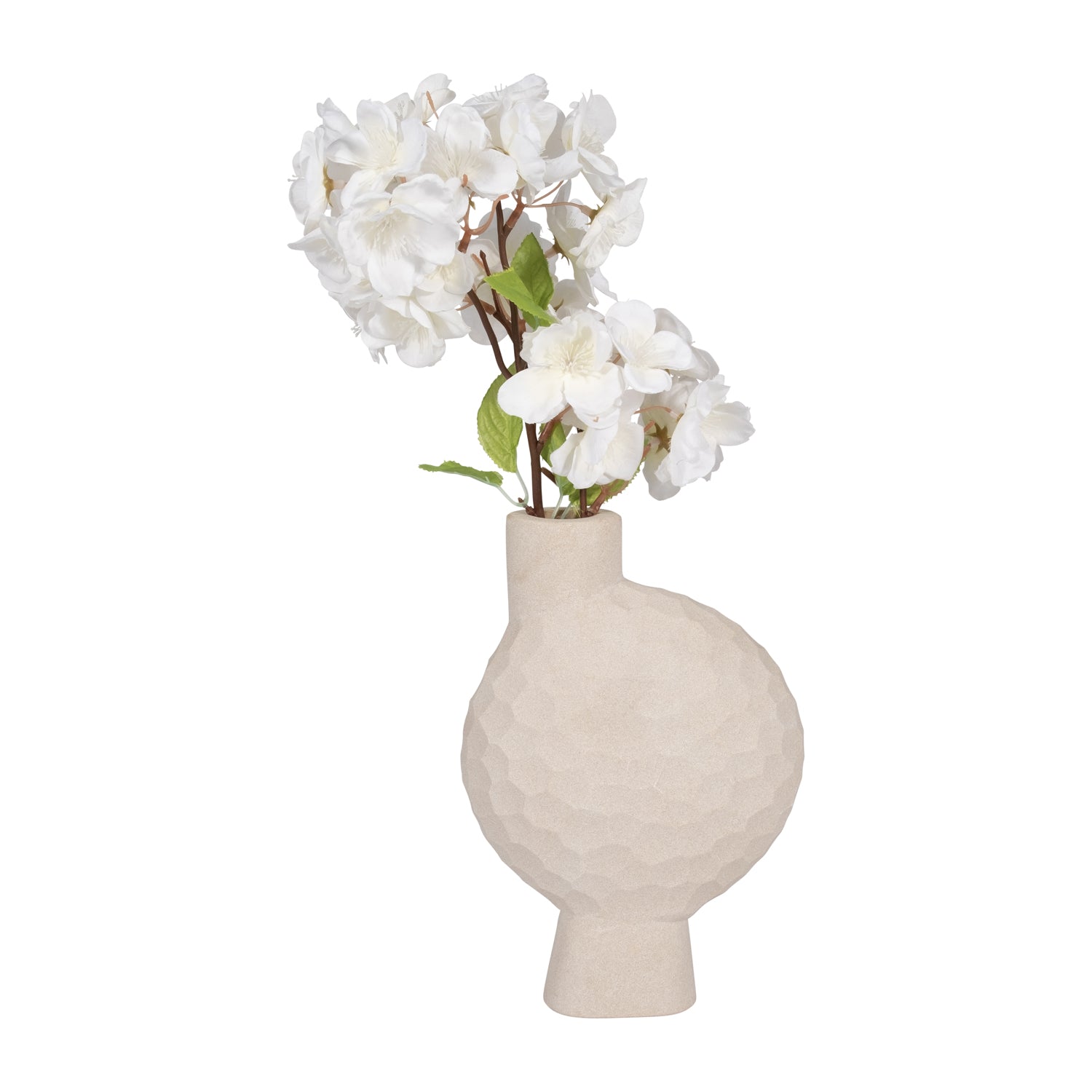 Jarron 23X15  Beige Martillado