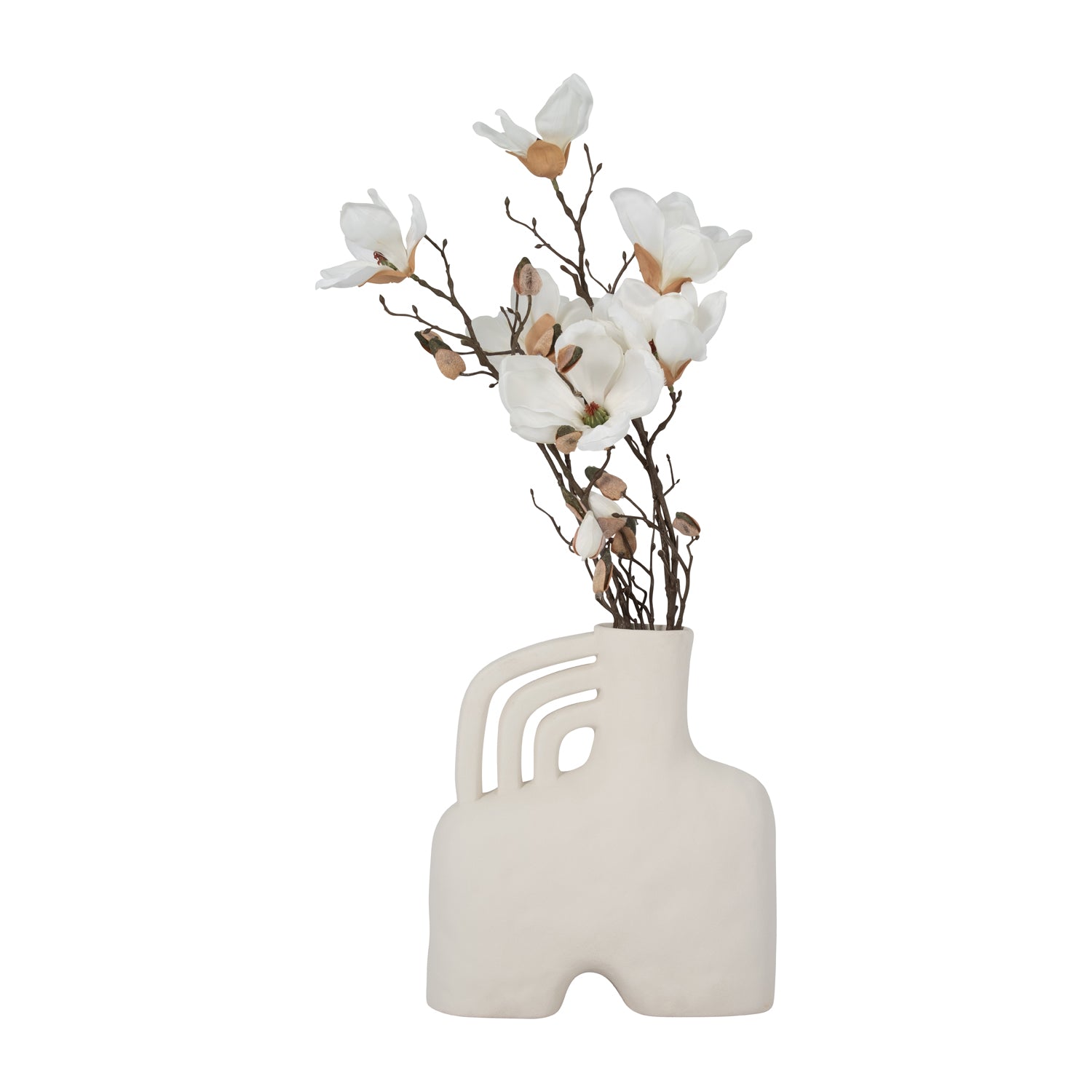 Jarron 30X28X13 Blanco Rugoso