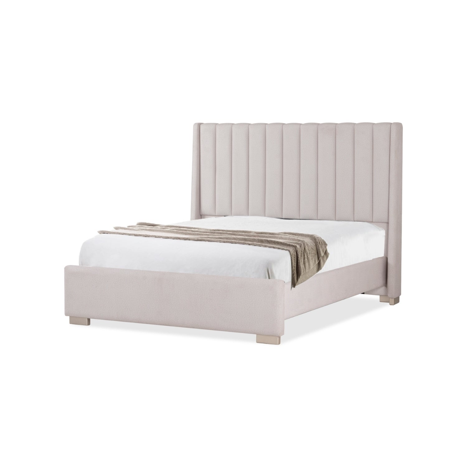 Cama King Harrison Microfibra Crudo, Champaña