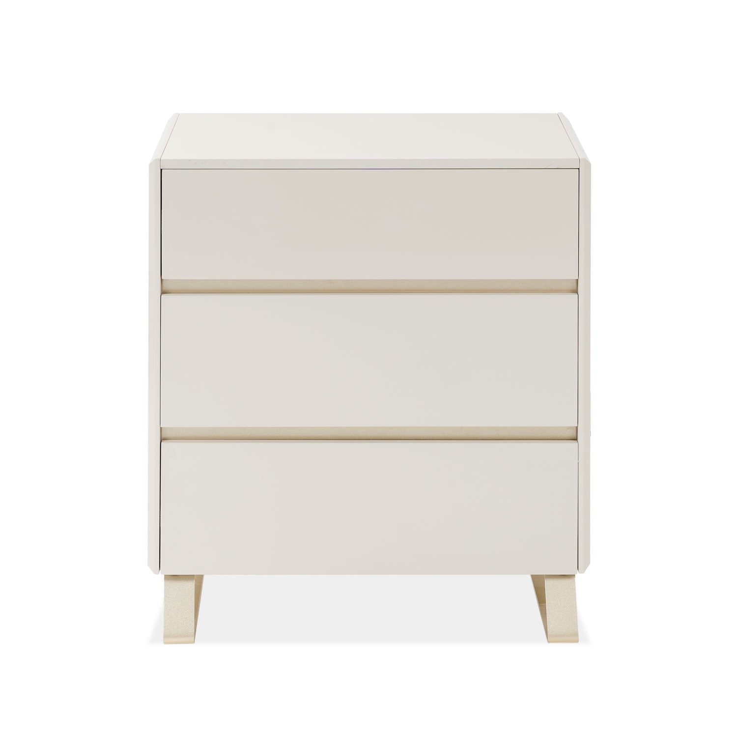 Mesa de Noche Sevilla Greige, Champaña 3 Gavetas