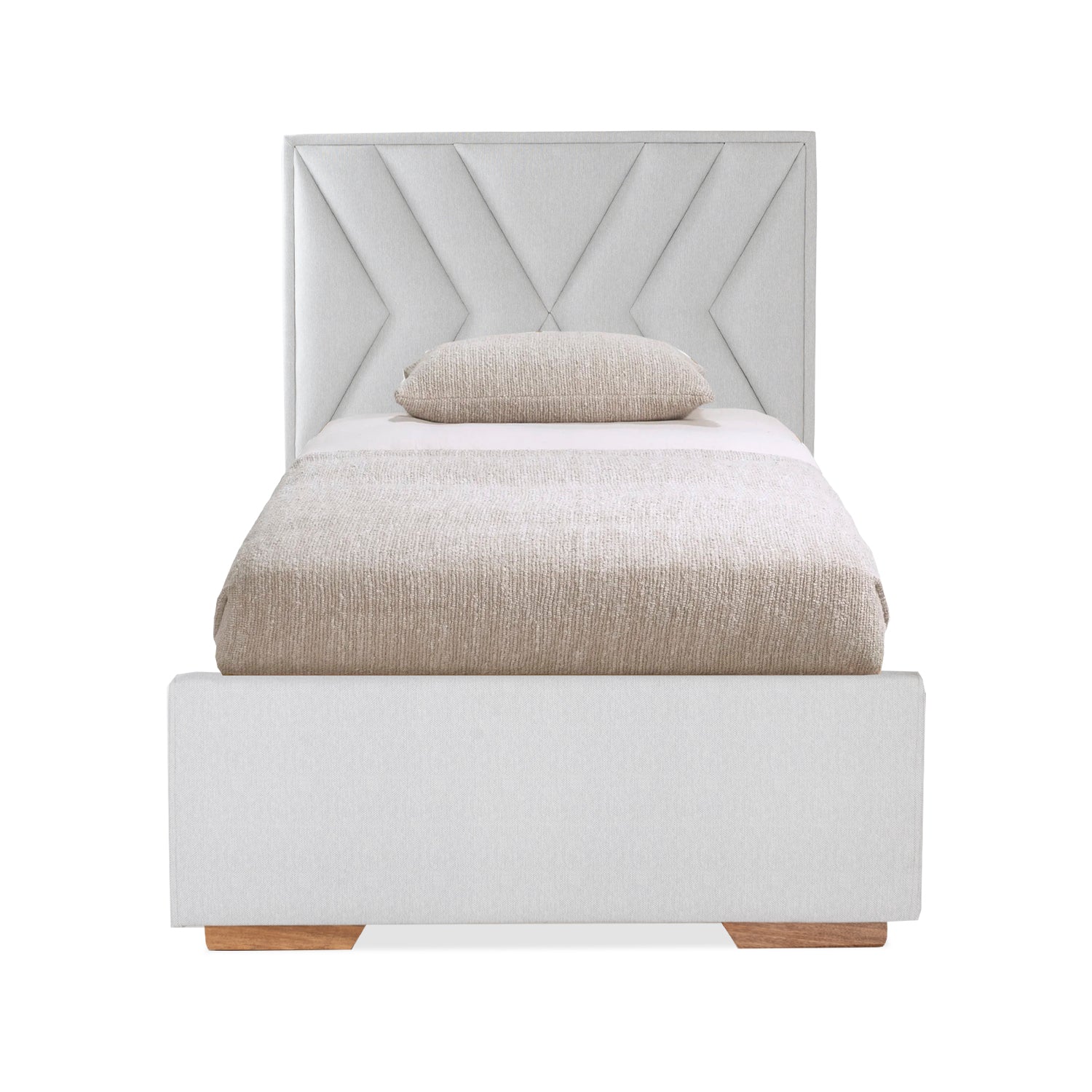 Cama 1.00 Vallarta Eurolino Gris, Natural