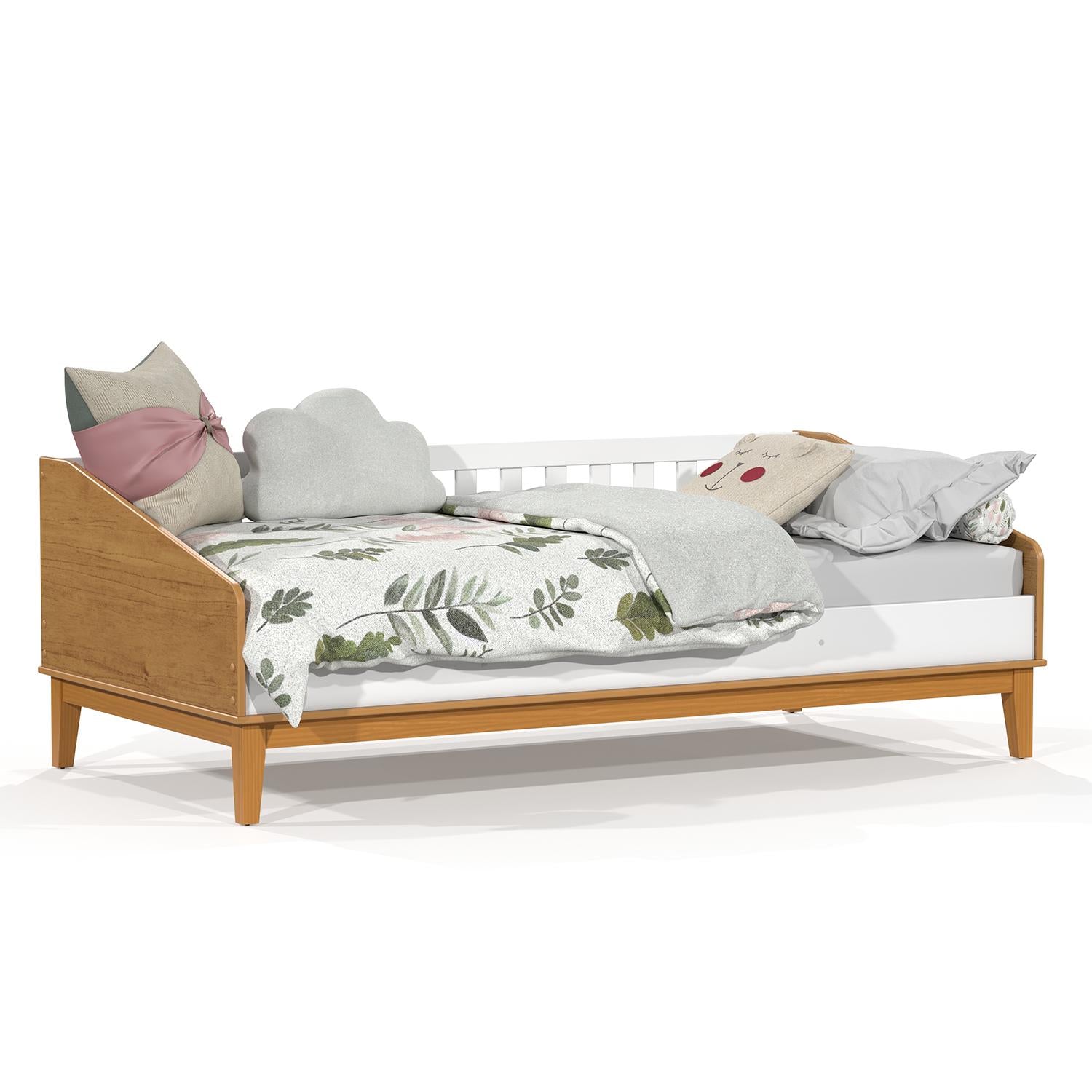 Cama 0.90 Tivoly Blanco, Natural