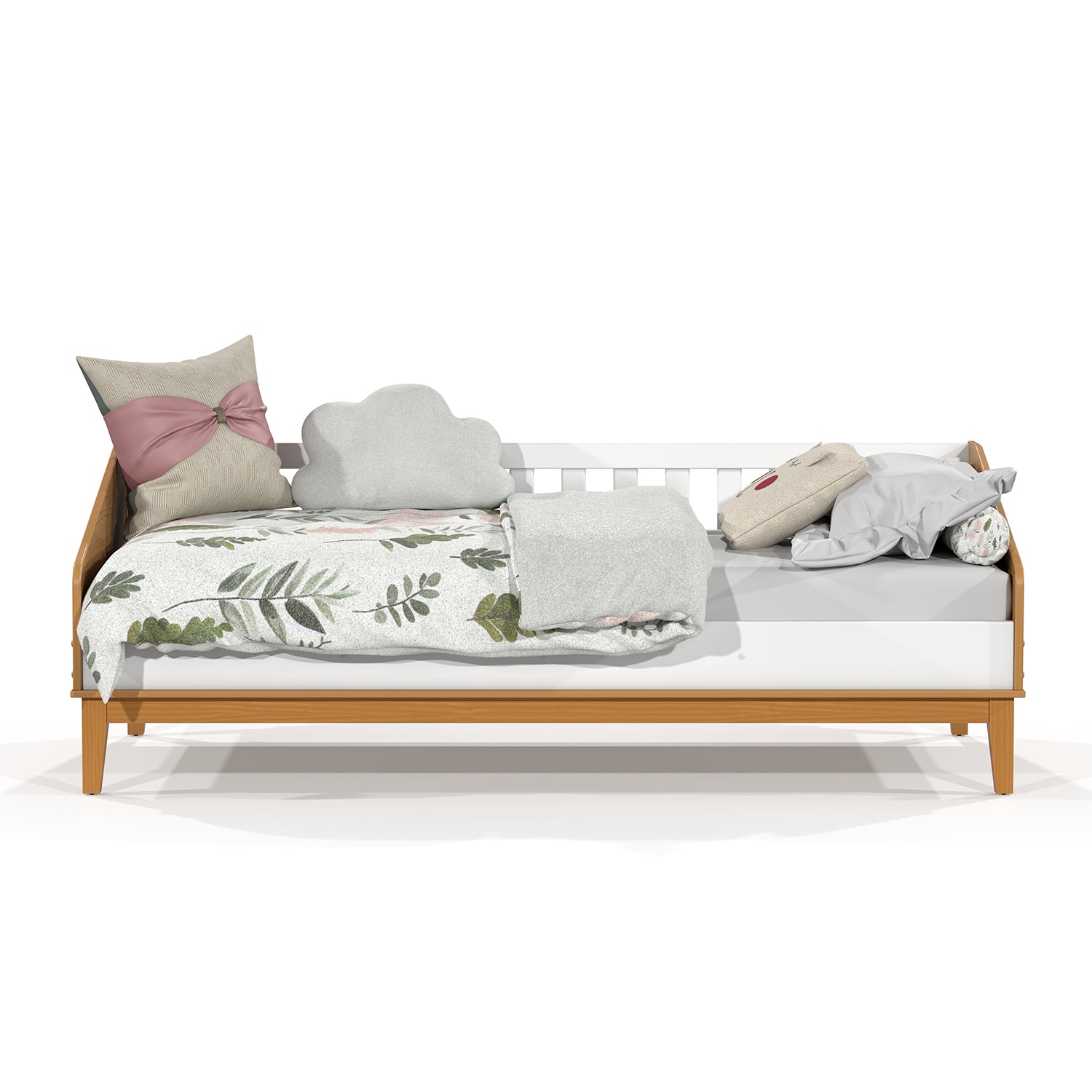 Cama 0.90 Tivoly Blanco, Natural