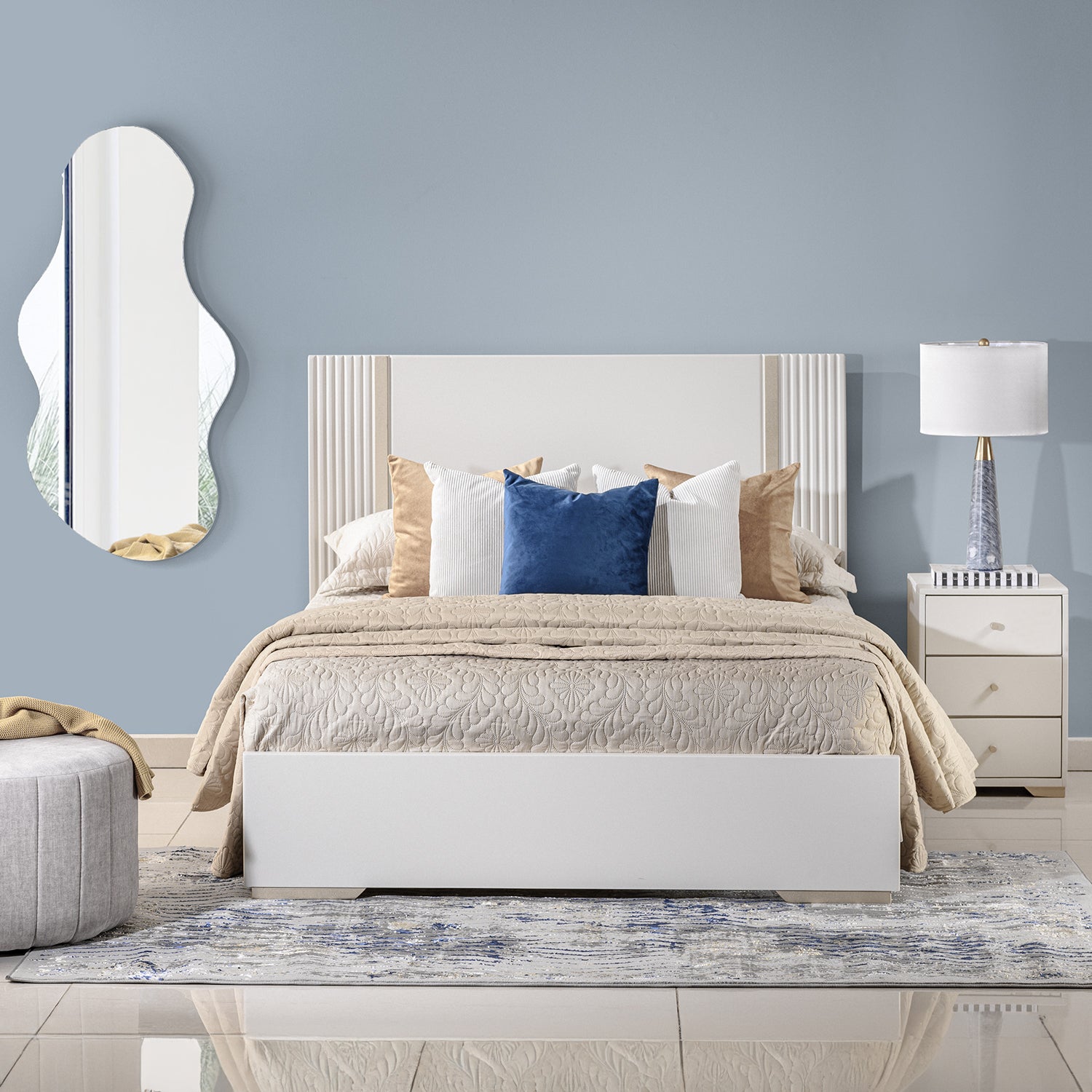 Alcoba Doble Almeira Greige, Champaña