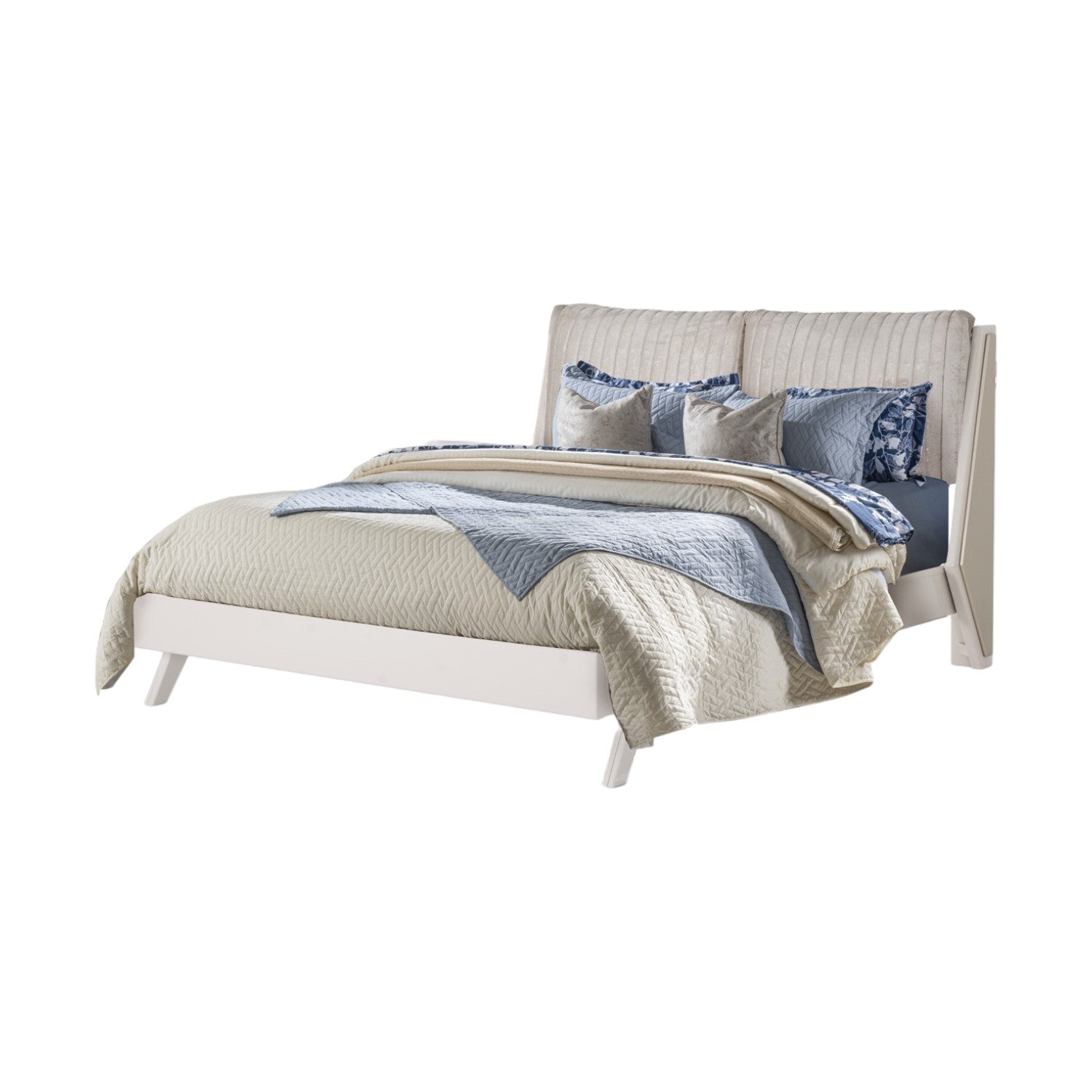 Cama Doble Angello Off White, Champaña