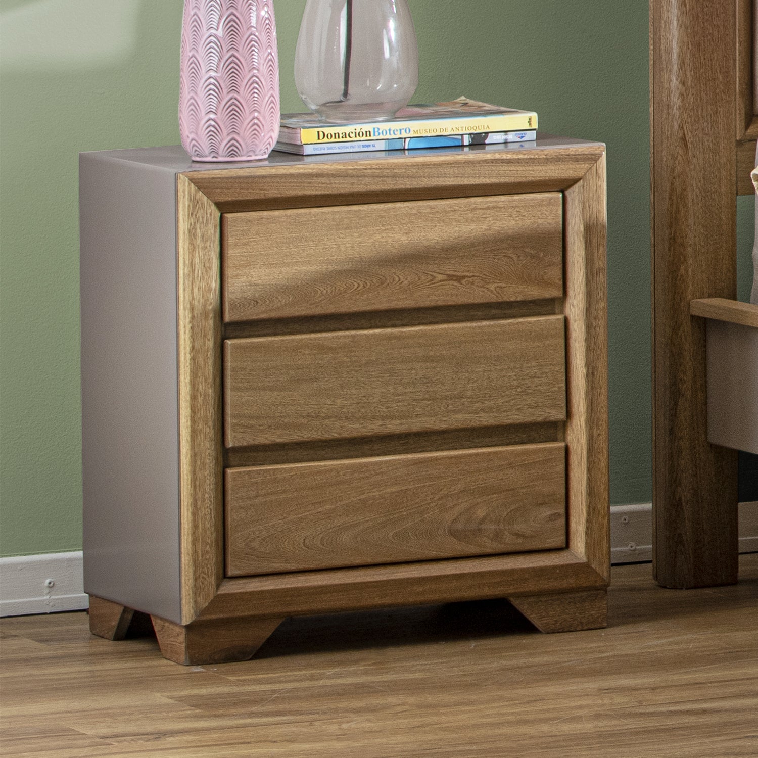 Mesa de Noche Marbella Taupe Perla, Natural*