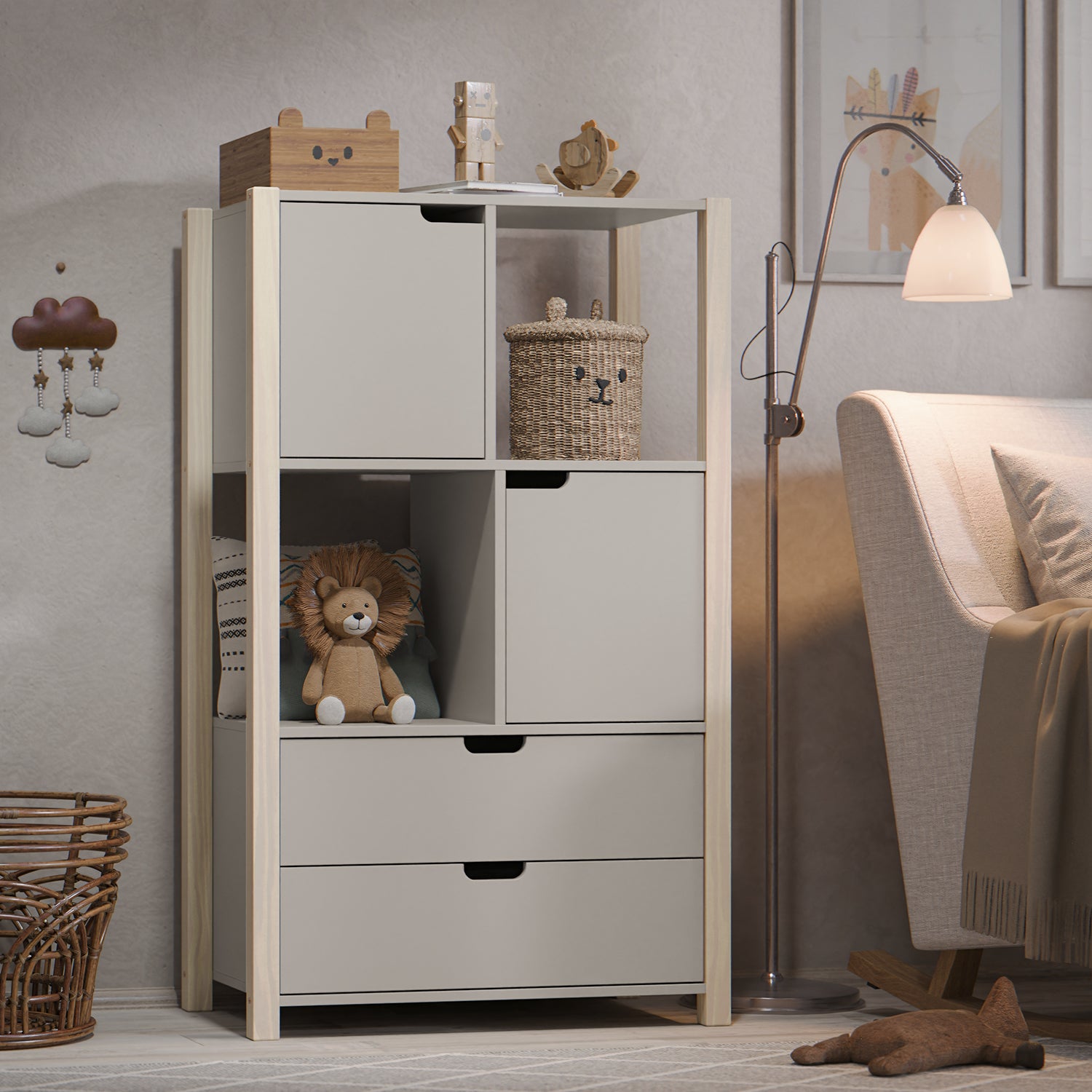 Biblioteca Amalia Gris, Natural 75X125X43