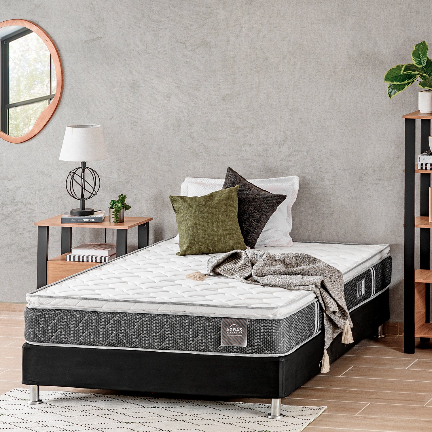 Combo Colchón Queen Berlin Pillow Top  (Garantía 9 años) + Somier + 2 Almohadas