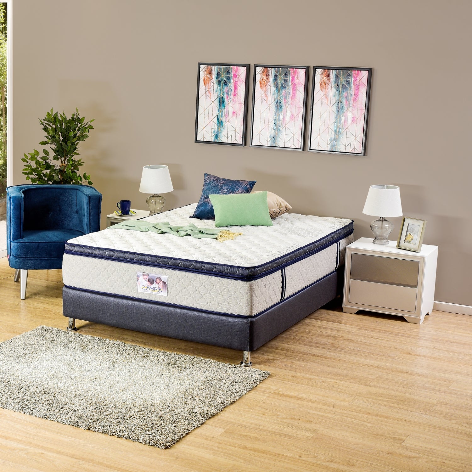 Base Cama Doble Movemento Azul