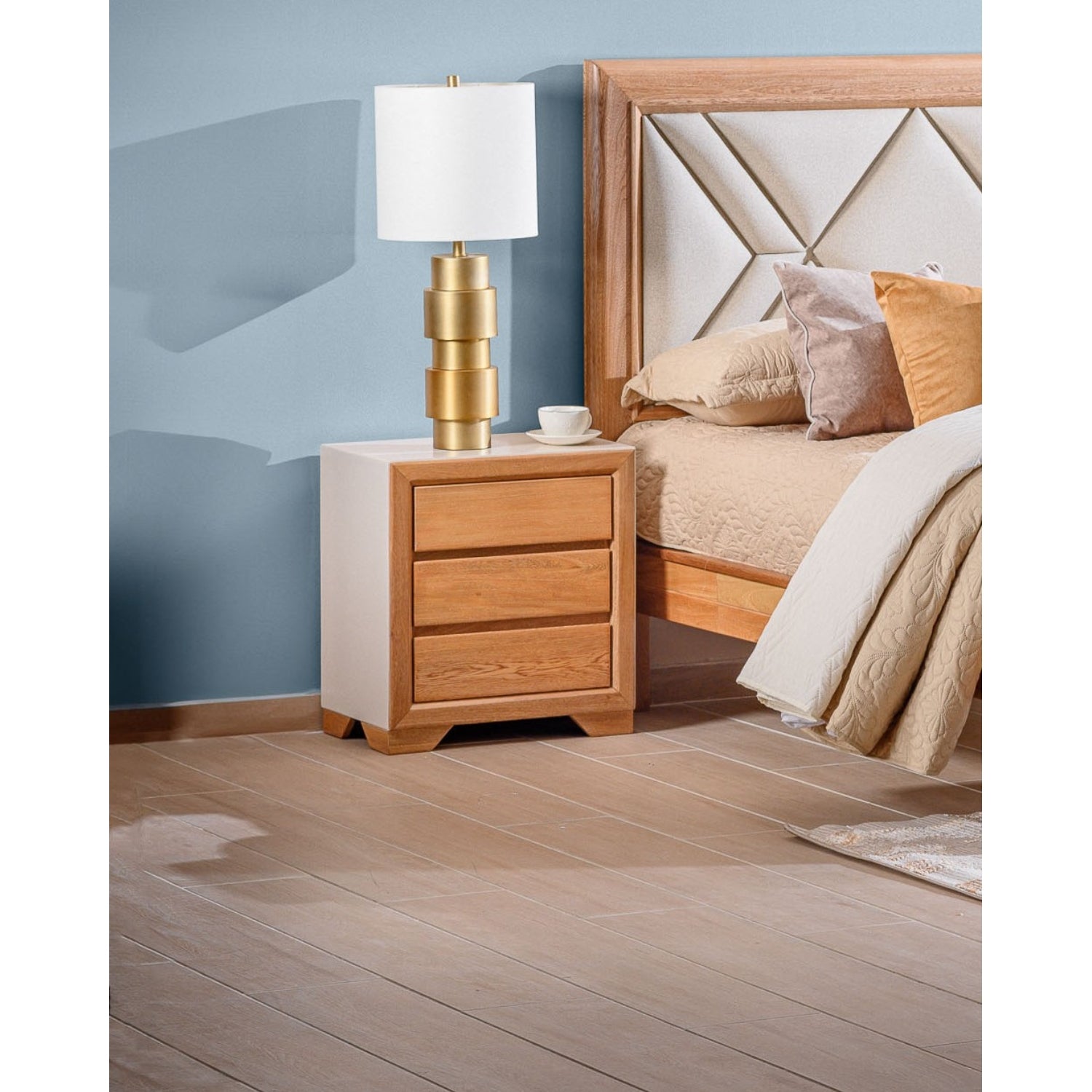 Mesa de Noche Marriot Natural, Off White