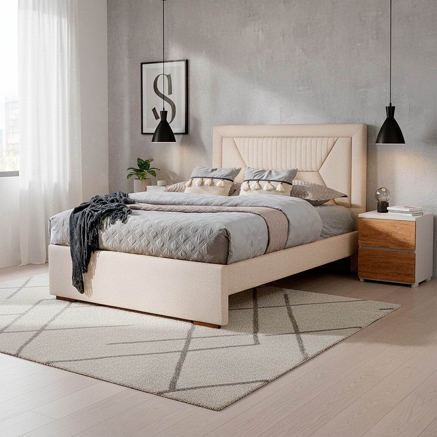 Cama Doble Praga Eurolino Bali Beige