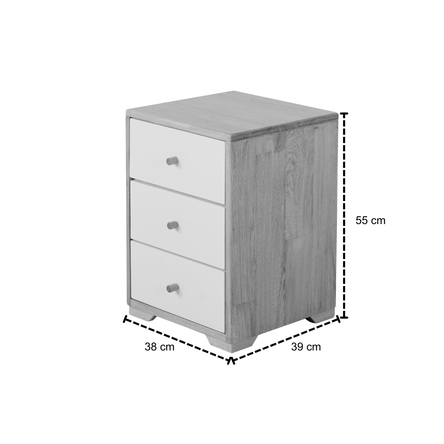 Mesa De Noche Delta Off White, Natural