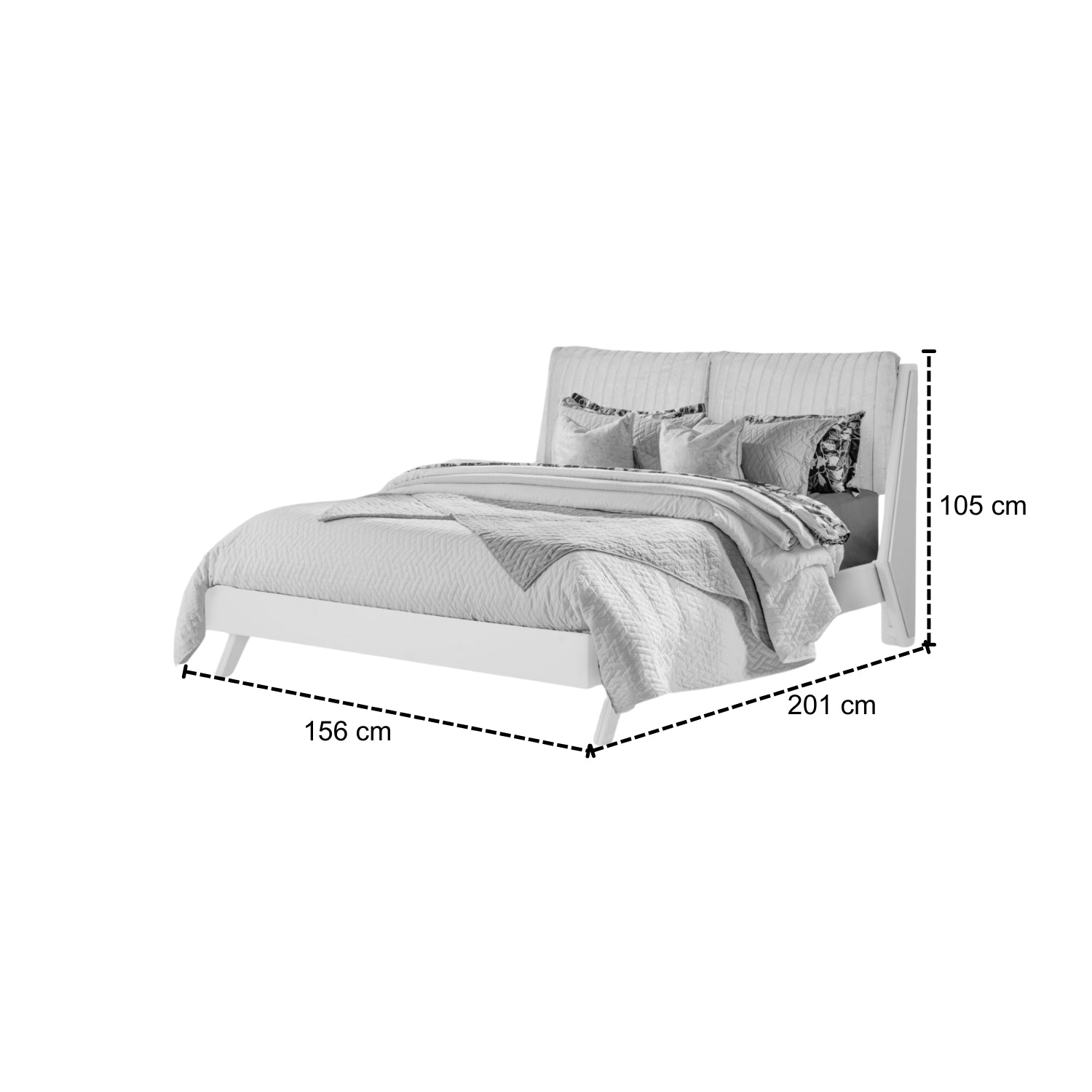 Cama Doble Angello Off White, Champaña