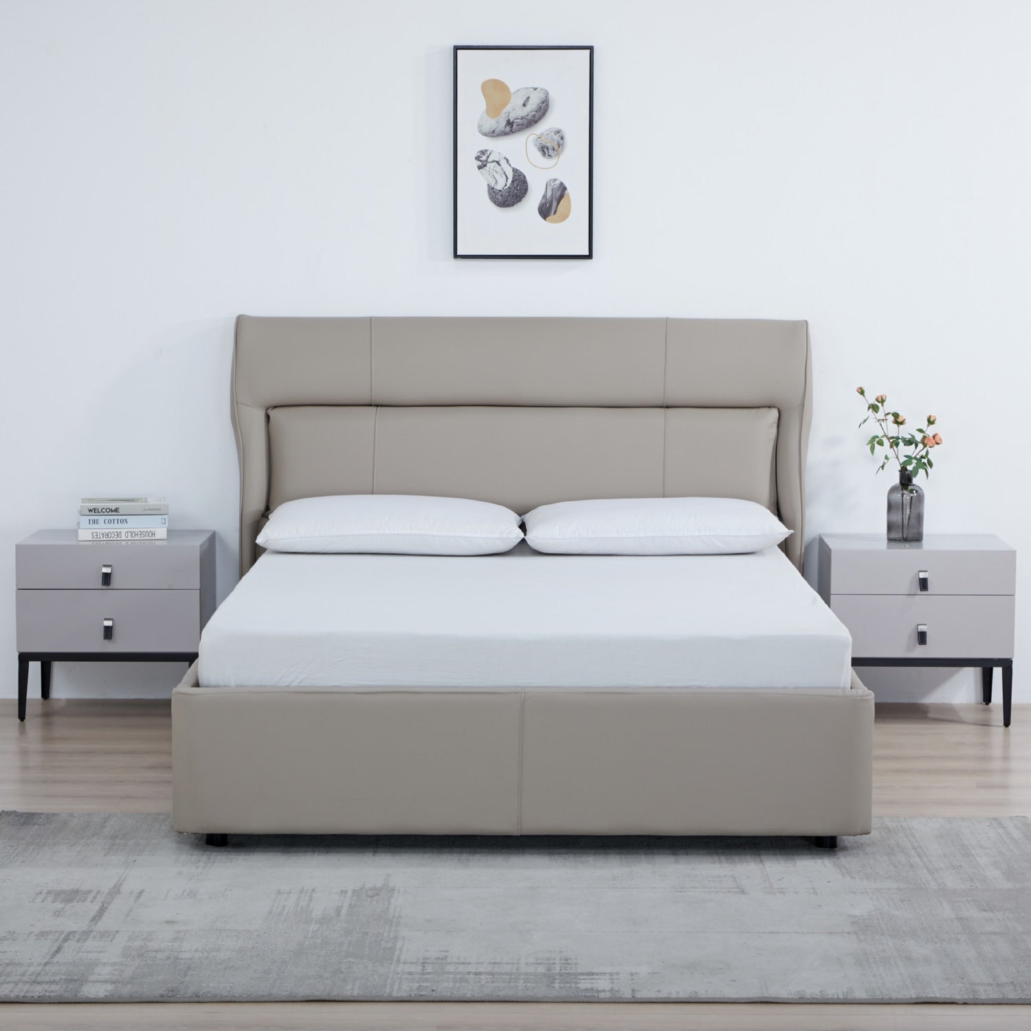 Cama Doble Ghala Beige