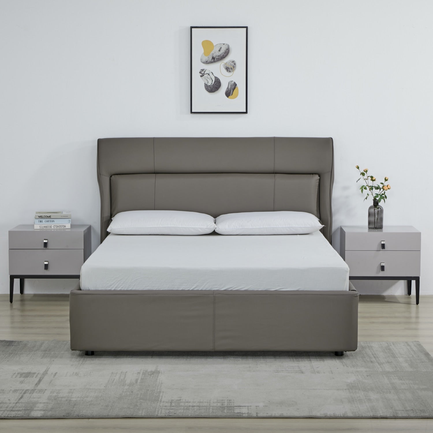 Cama Doble Ghala Taupe