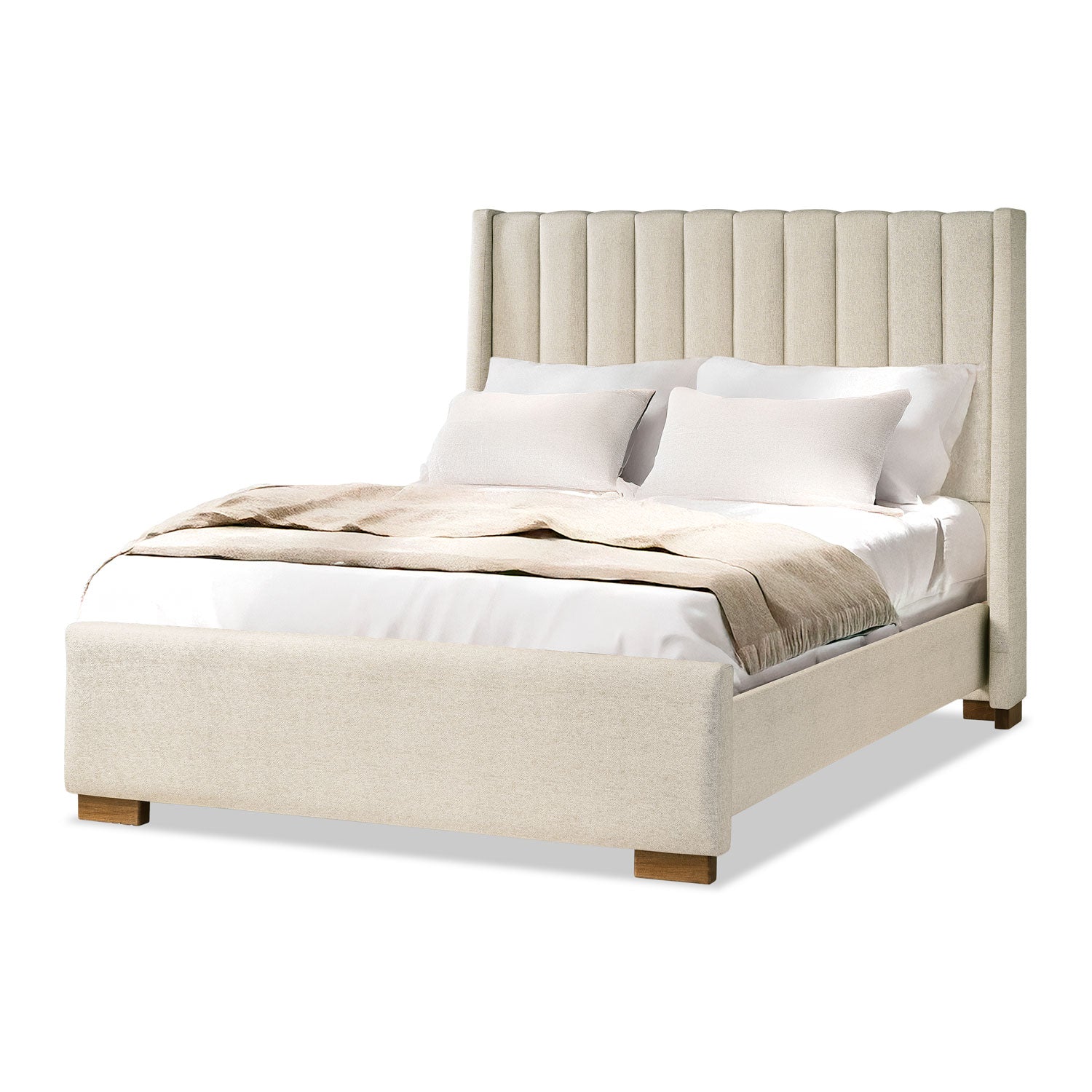 Cama Doble Harrison Eurolino Vitore Marfil, Natural