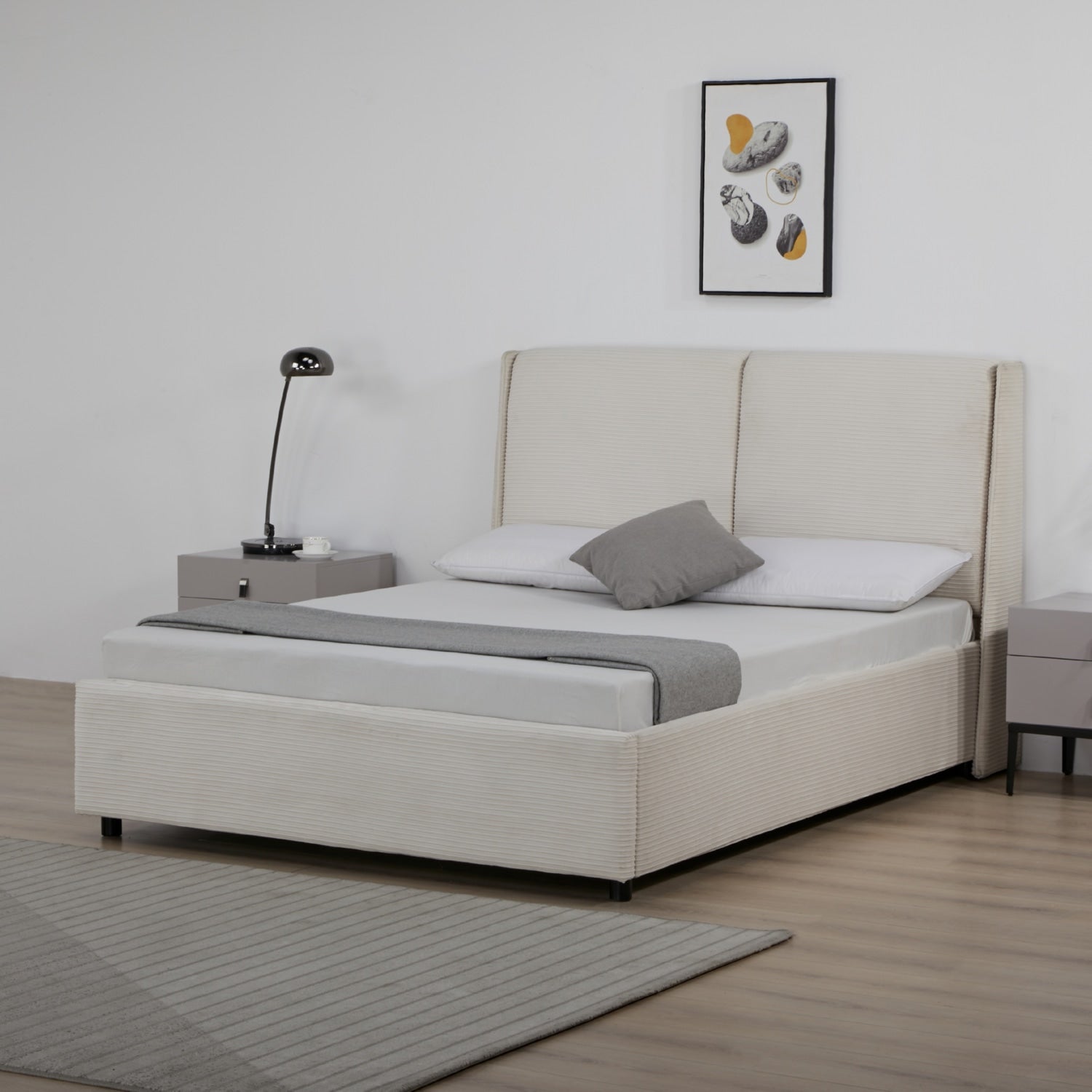 Cama Doble Arlette Beige