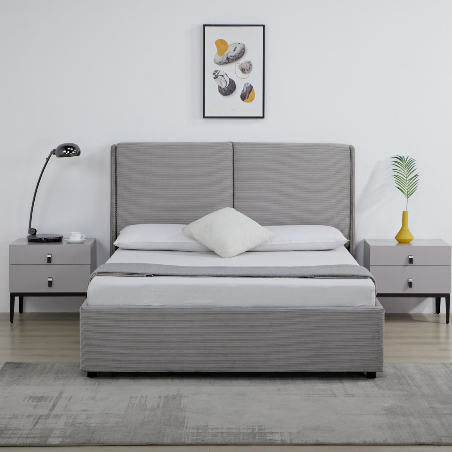 Cama Doble Arlette Gris