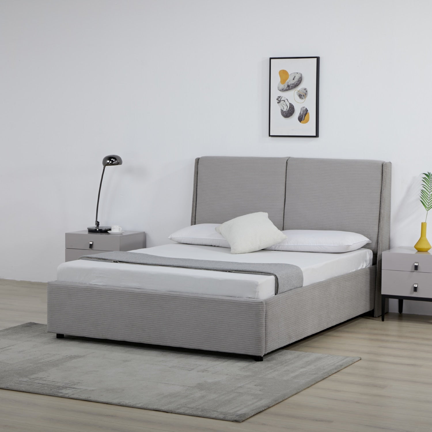 Cama Doble Arlette Gris