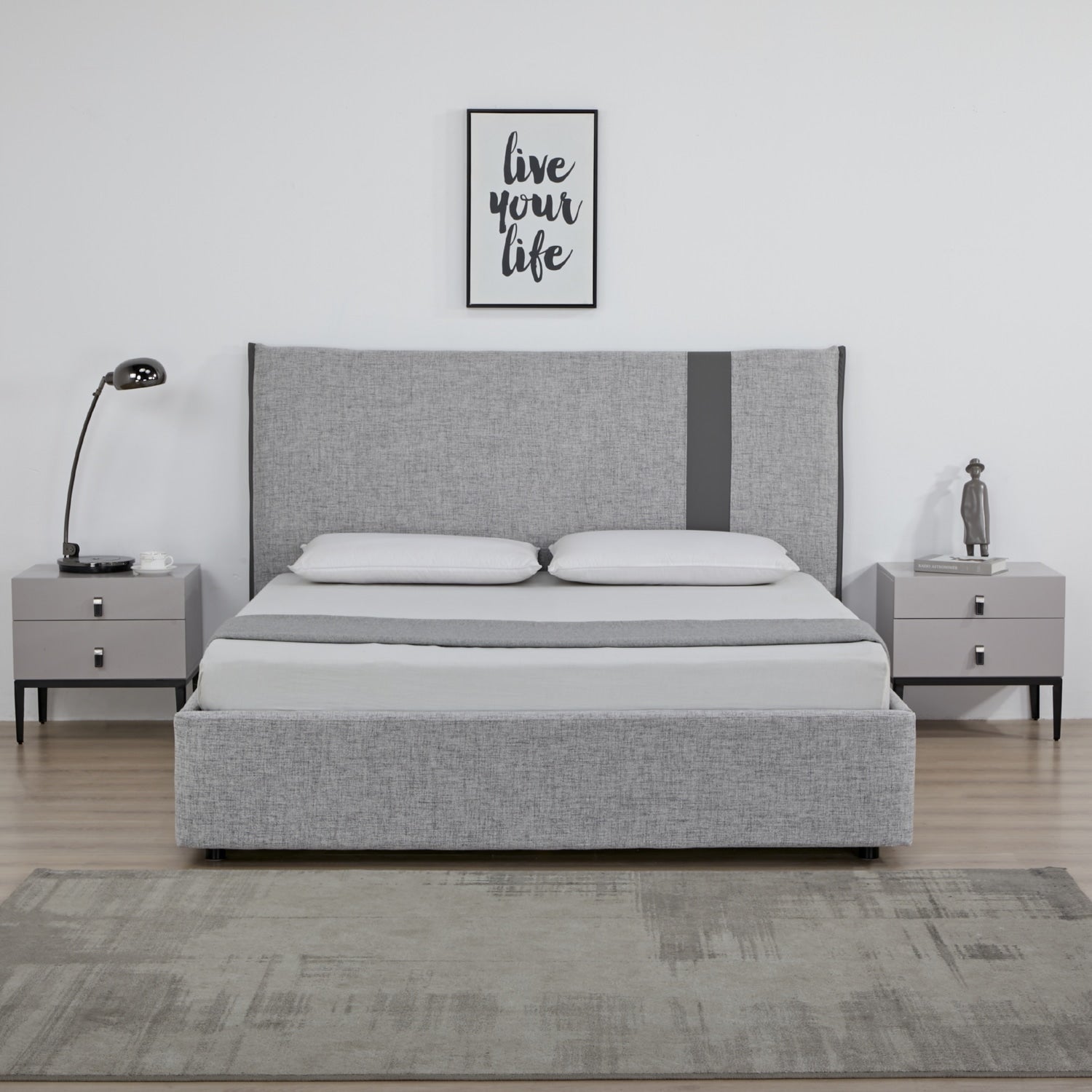 Cama Queen Gales Gris