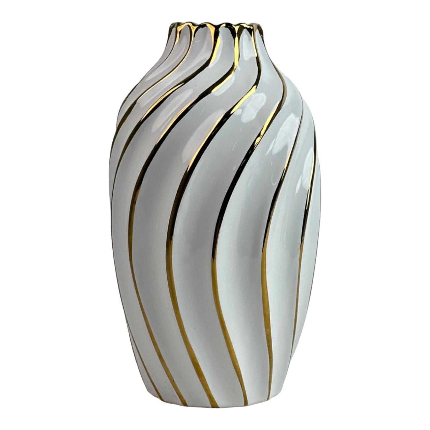 Jarron  14X14X24.5 Ceramico Blanco F243