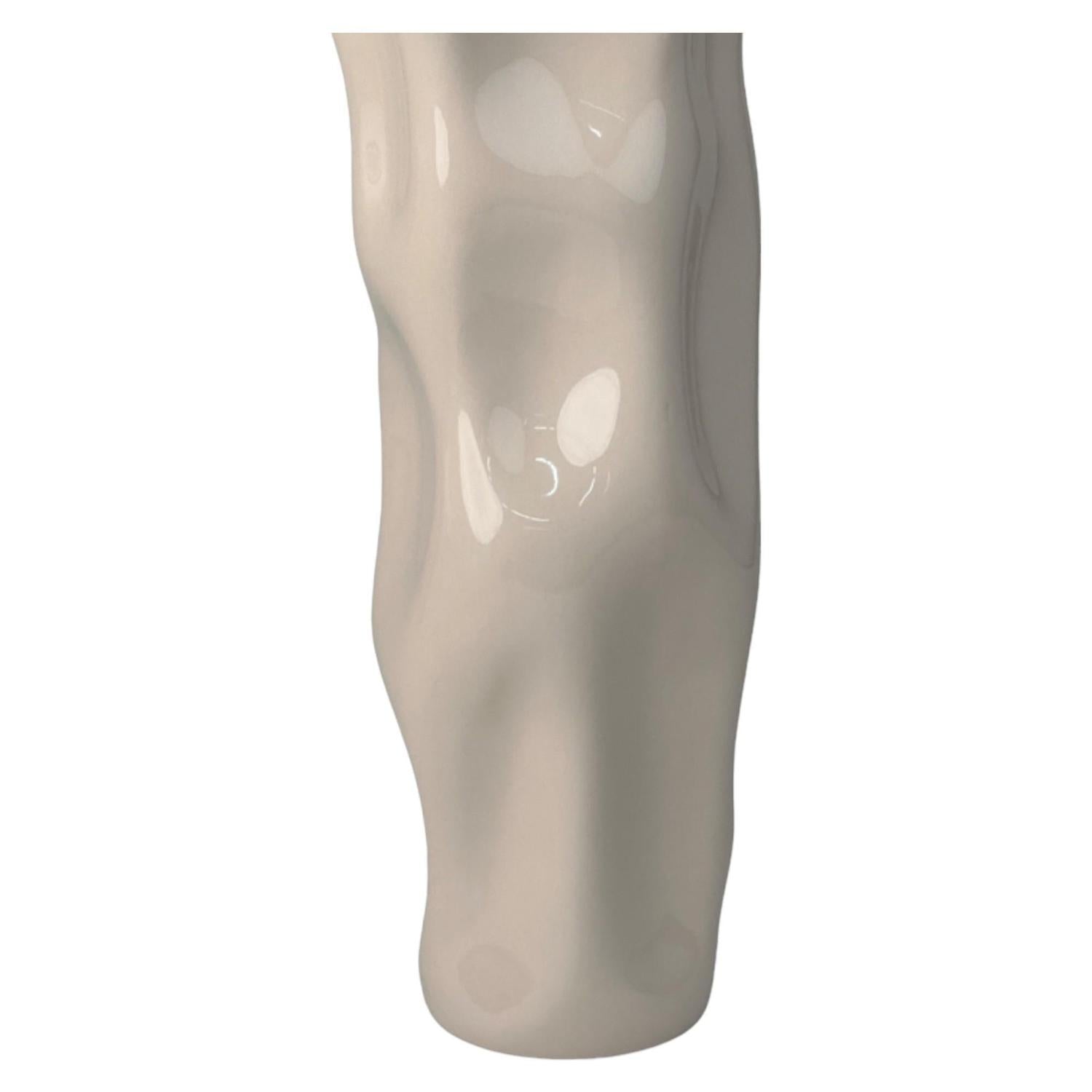 Jarron 19X16X37 Crema Curve Ceramic F243