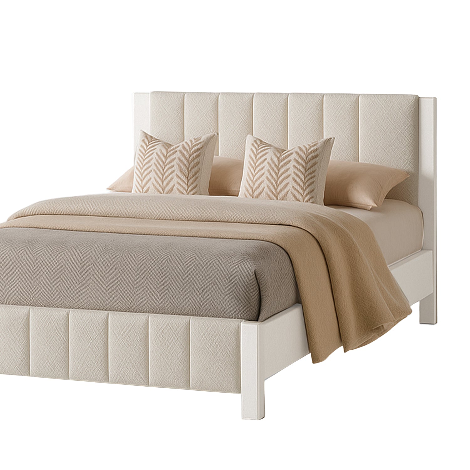 Cama Doble Nepal Eurolino Blanco Puro, Off White