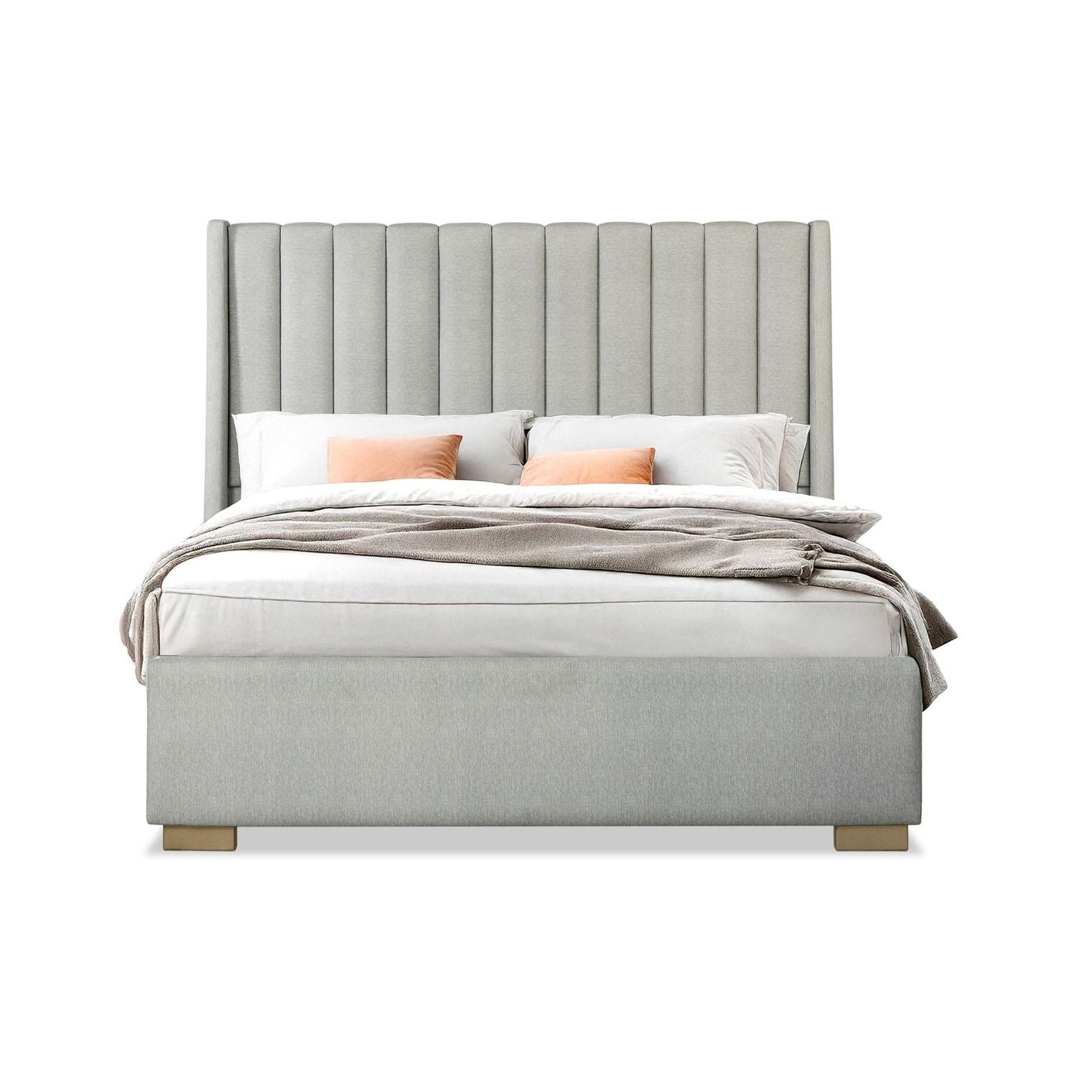 Cama Doble Harrison Eurolino Plata Champaña.