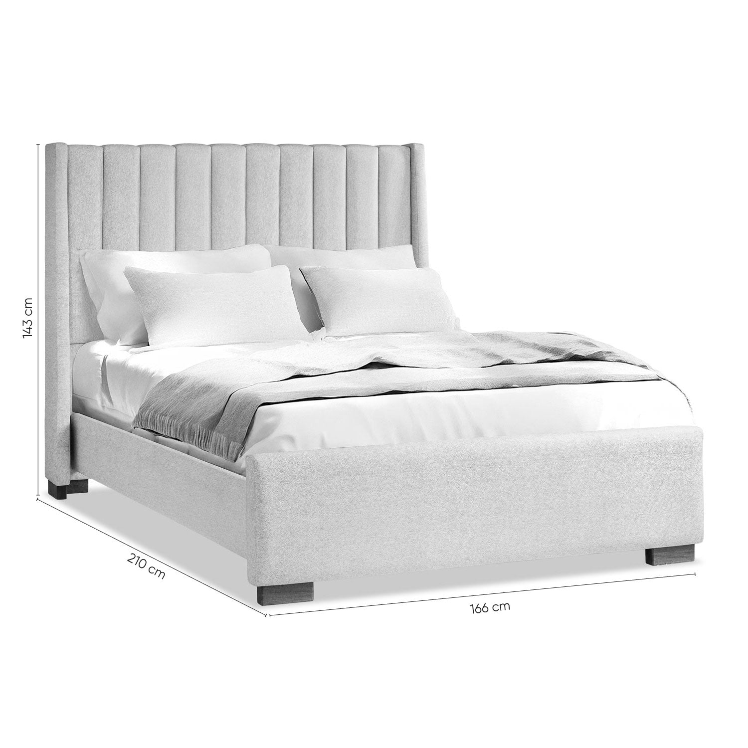 Cama Doble Harrison Eurolino Plata Champaña.