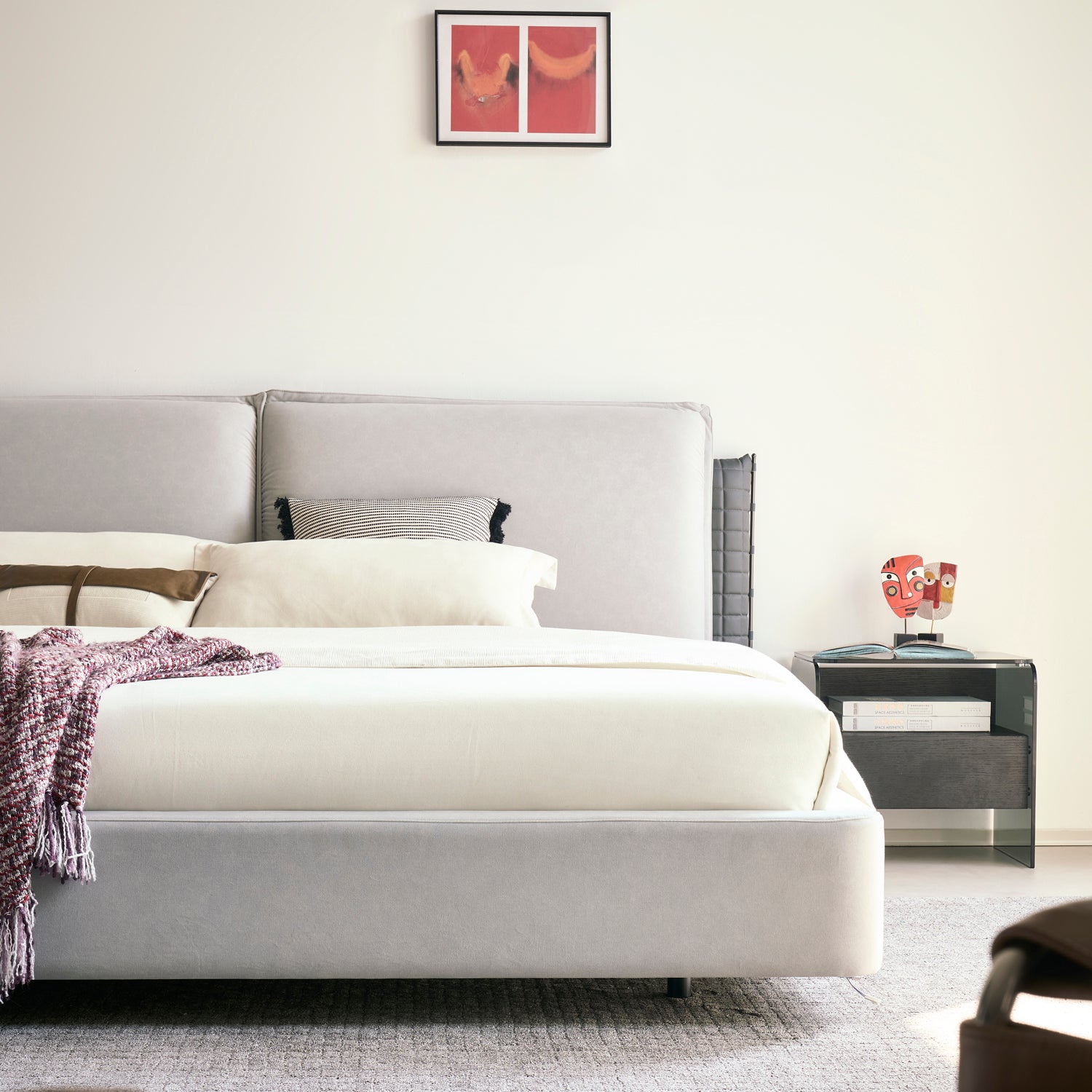 Cama Queen Lincon Velvet Gris