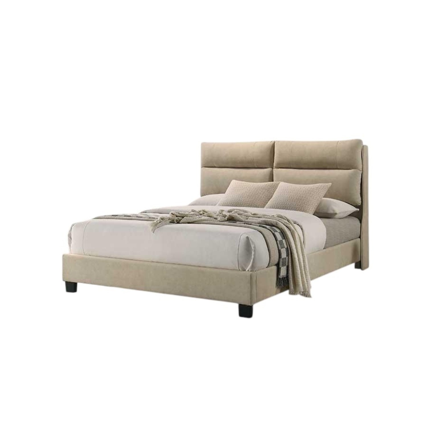 Cama Doble Abby Beige