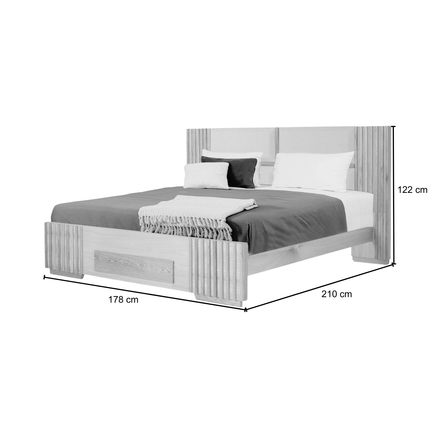 Cama Doble Texas Beige, Natural*