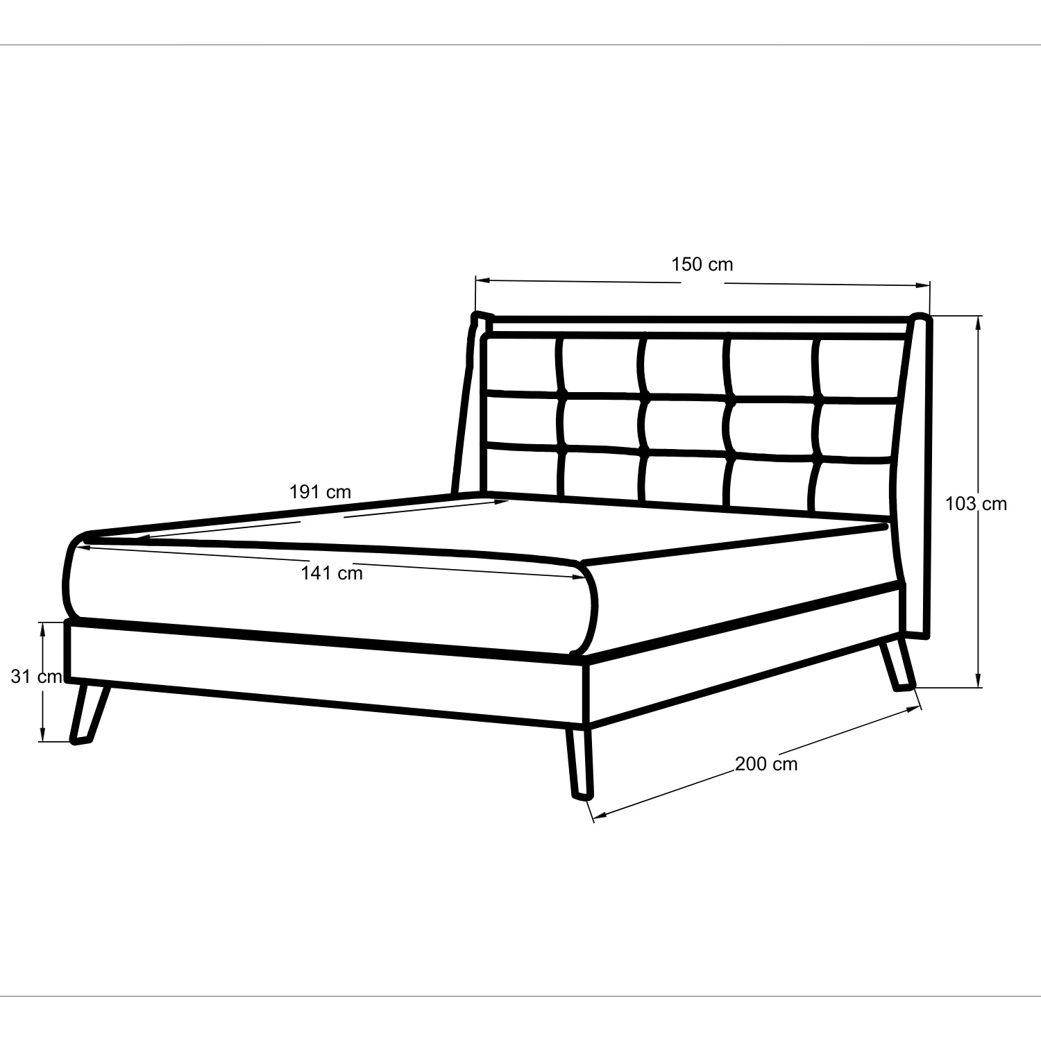 Cama Doble Andora Marron