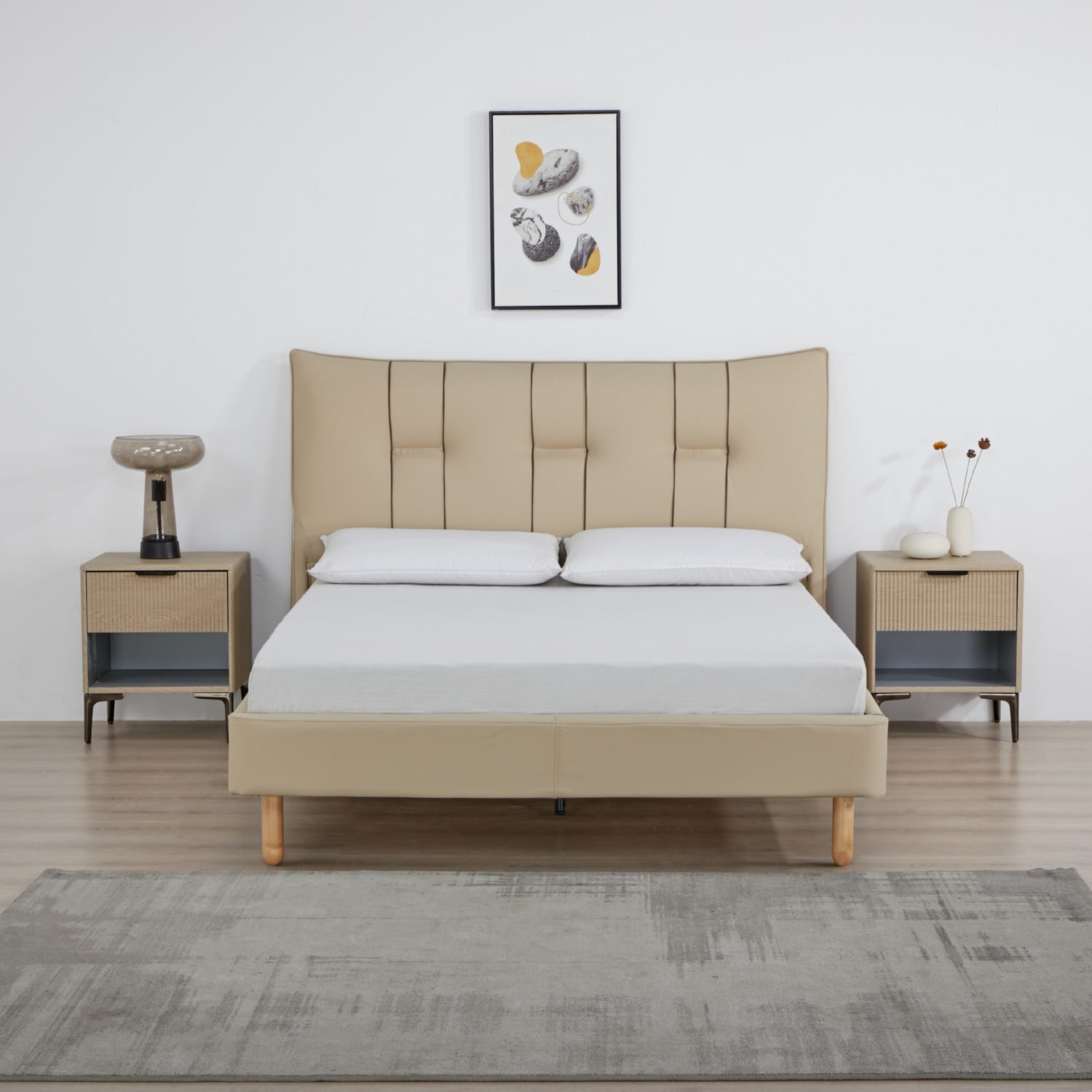 Cama Doble Kenzo Beige