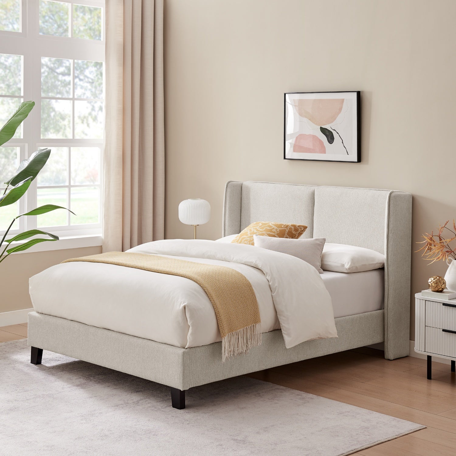 Cama Doble Barcelona Beige