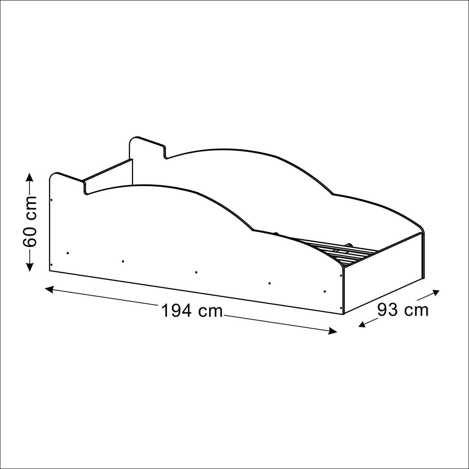 Cama Infantil Carro Speed Azul, Blanco