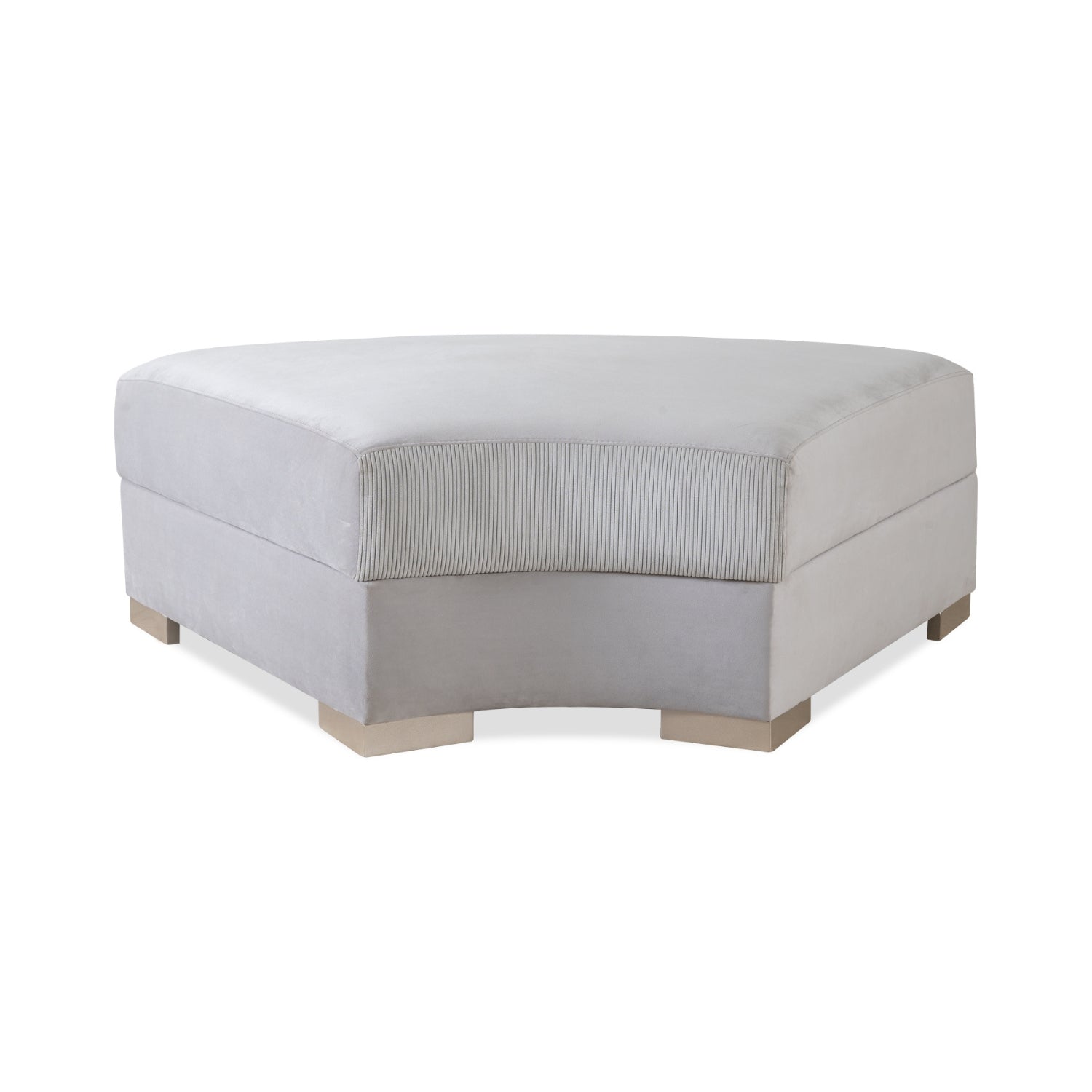 Puff Owen Curvo Velvet Zarina Marmol, Champaña