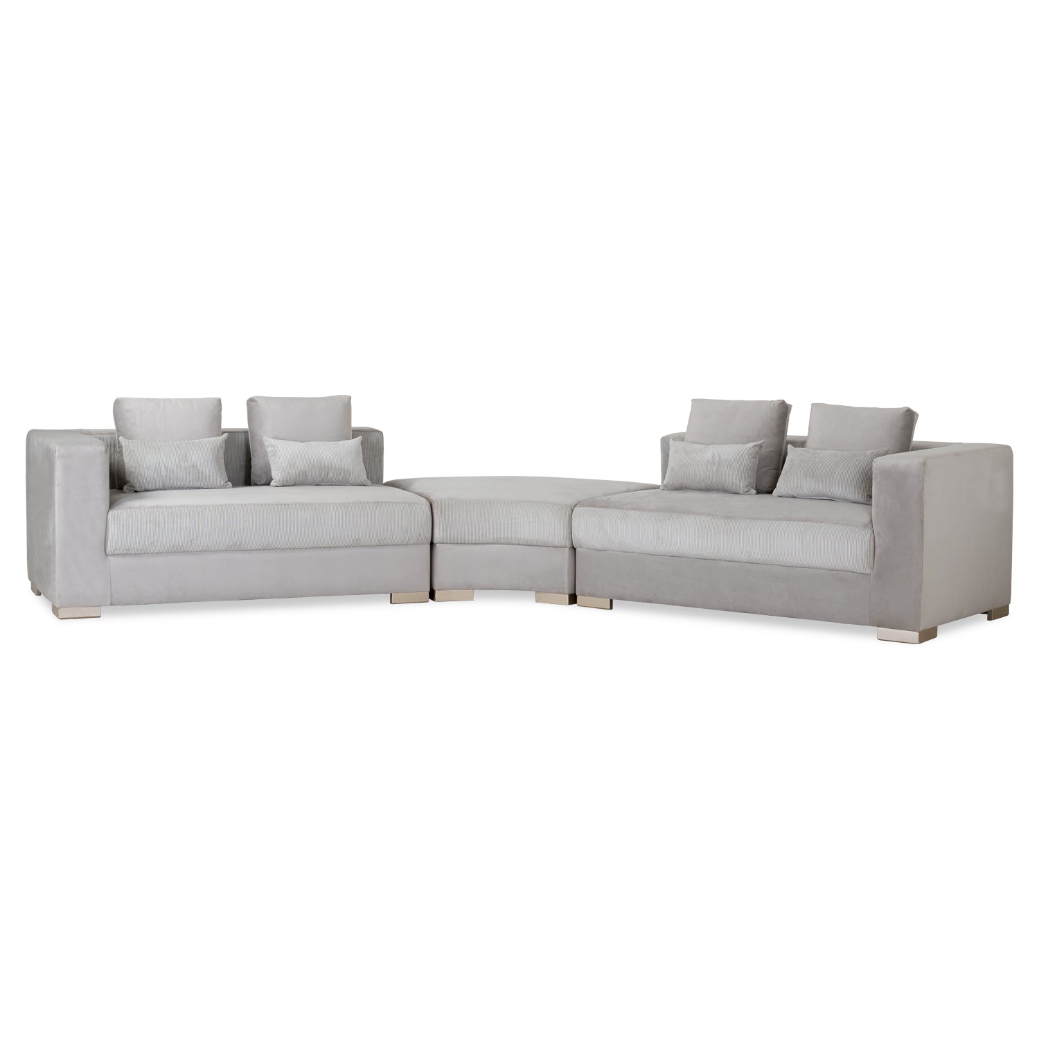 Puff Owen Curvo Velvet Zarina Marmol, Champaña