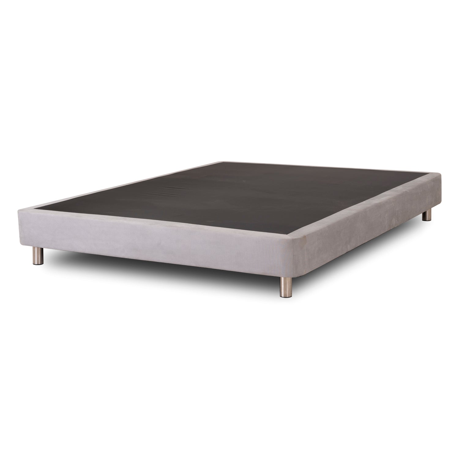 Base Cama Doble Napoli Microfibra Gris