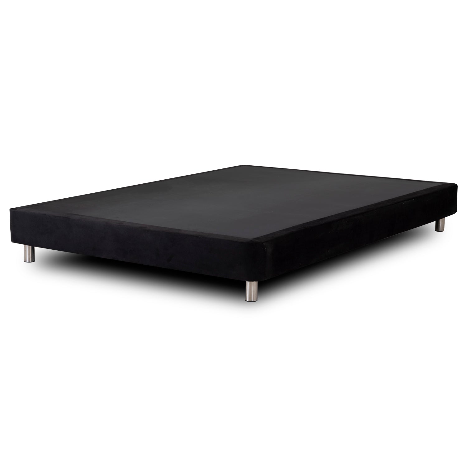 Base Cama Doble Napoli Microfibra Negro